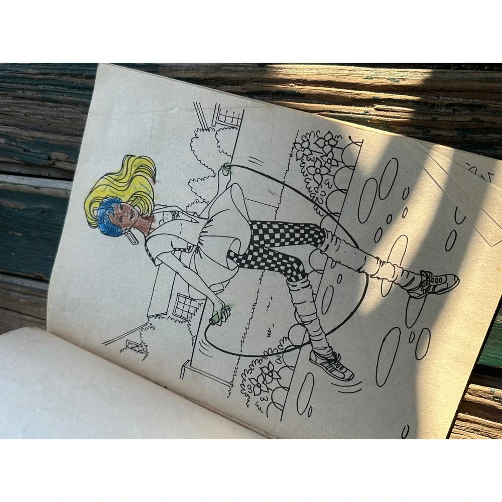 Vintage 1990 Barbie Cool Times Big Coloring Book Golden Retro 90s Mattel